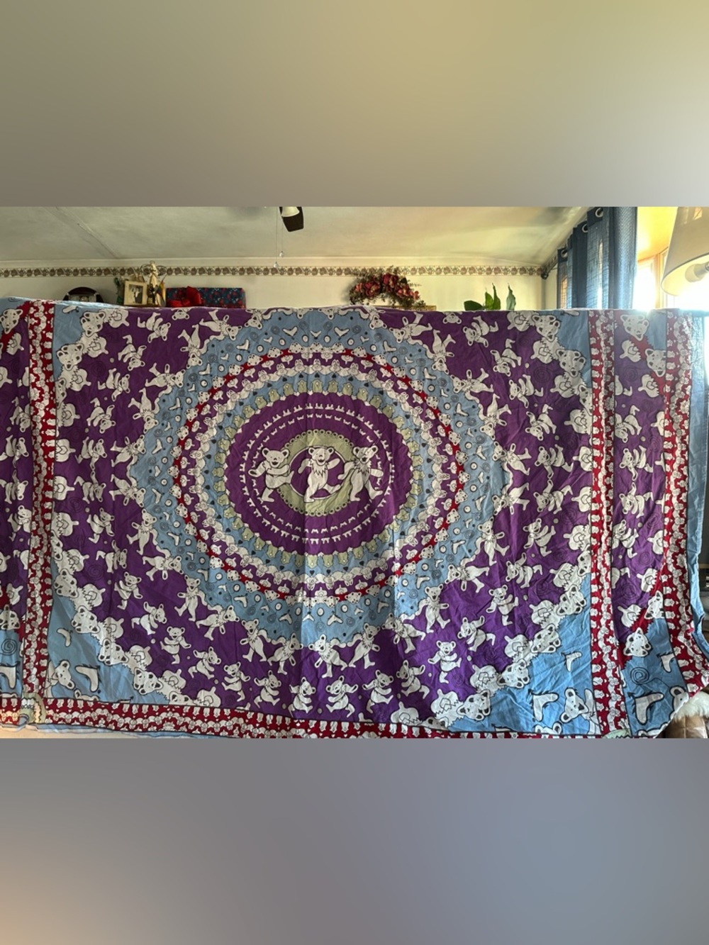 Grateful Dead Bears Tapestry 2003 GDP Inc Tie Dye Wall Hanging Blanket